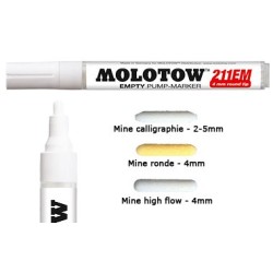 Marqueur Molotow 4mm vide  - 211EM, feutre vide