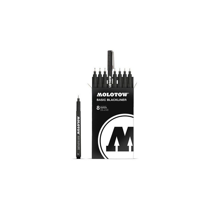 Pochette de feutres Molotow permanents Basic Blackliner