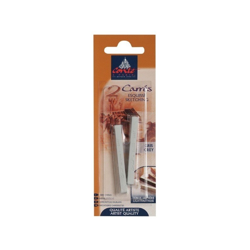 Carrés esquisse gris Conté, set de 2 carré gris