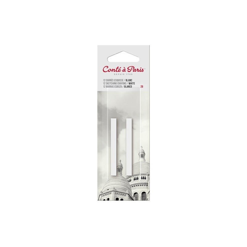 Carrés esquisse blanc Conté, set de 2 carré blanc