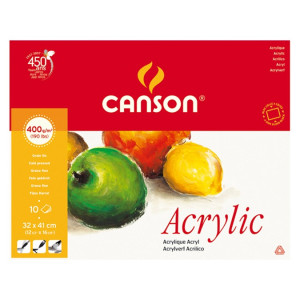 Canson Acrylic grain fin 400 g/m² - Collé 4 côtés