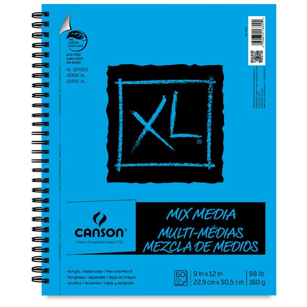 Carnet A5 Canson XL - Dessin noir - 20 feuilles - Papiers à dessin