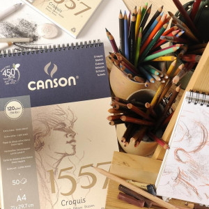 Bloc papier à croquis Canson 1557 - 120g/m²