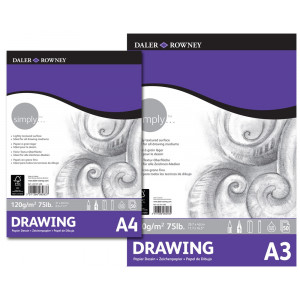 Daler Rowney Carnet Dessin Croquis A5 100g,54 Feuilles Blanc