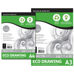 Bloc dessin - papier recyclé - Grain léger 120gr - Daler Rowney