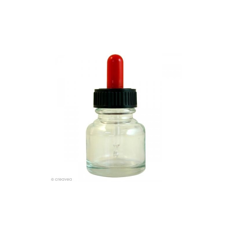 Flacon en verre vide avec pipette