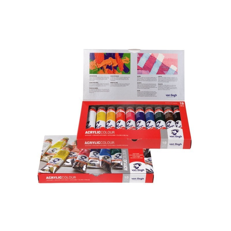 Boîte de 10 tubes de peinture acrylique fine Van Gogh
