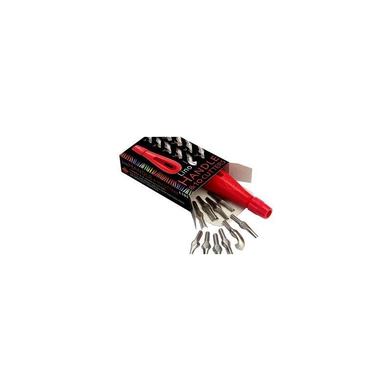 Kit lino - 10 gouges avec manche plastique