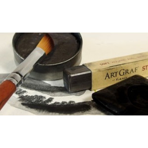 Pavé graphite aquarellable fusain - Noir de carbone - ArtGraf