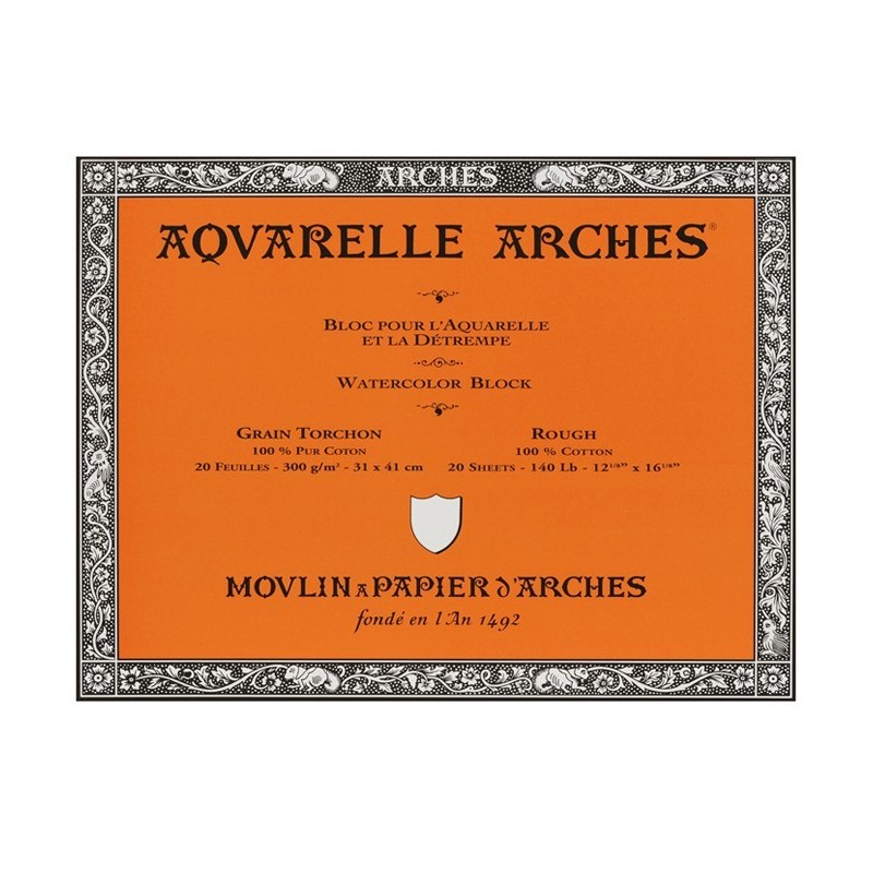 Bloc de feuilles Arches torchon pour aquarelle
