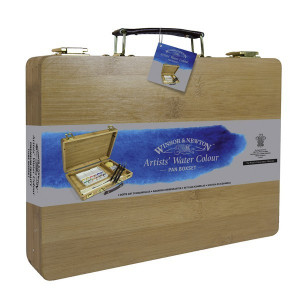 Coffret bambou aquarelle demi-godets Winsor & Newton