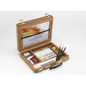 Coffret bambou aquarelle demi-godets Winsor & Newton