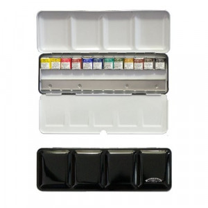 Boîte d'aquarelle extra-fine - 24 demi-godets - Winsor & Newton - Creastore