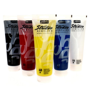 Pack de 5 tubes Studio acrylique 250ml - Pébéo - OFFRE 1 tube gratuit !