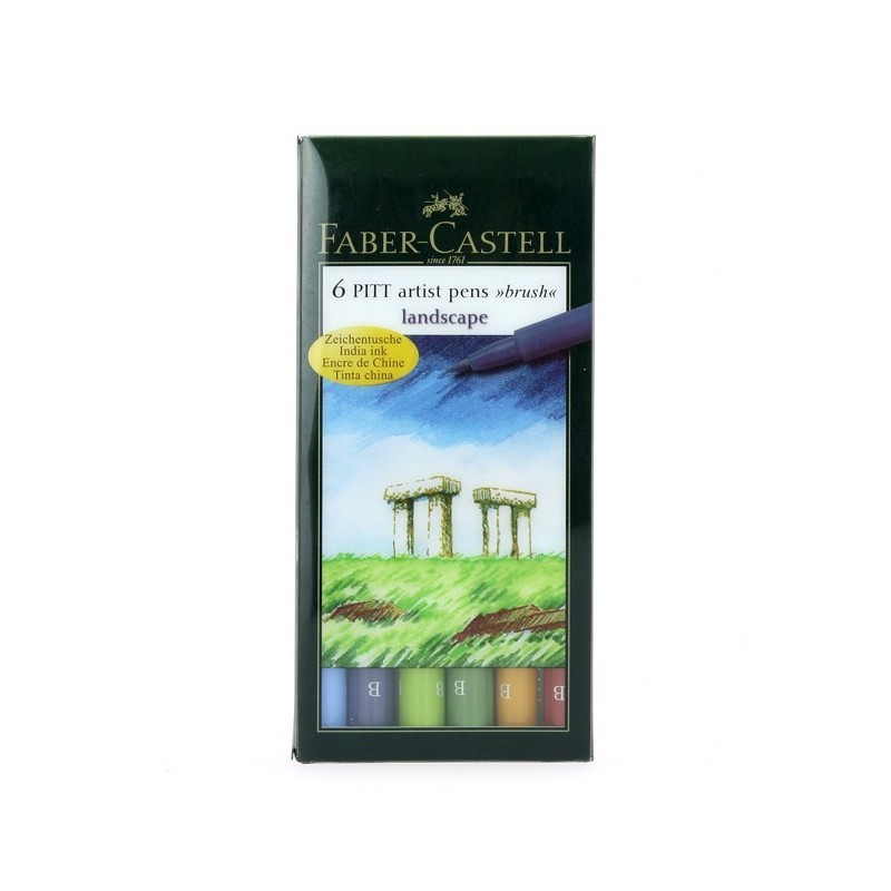 Pochette 6 feutres pinceaux Pitt - Paysage Pochette 6 feutres pinceaux Pitt - Paysage