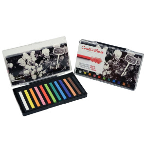 Coffret 12 carrés couleurs assorties - Conté à Paris