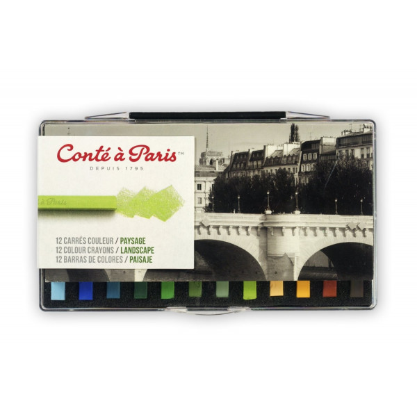 Coffret 12 carrés couleurs paysage - Conté à Paris