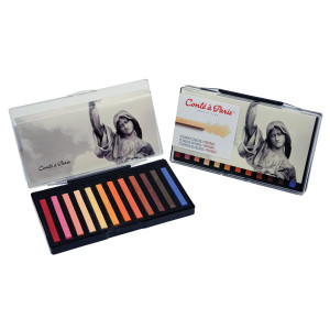 Coffret 12 carrés couleurs portrait - Conté à Paris