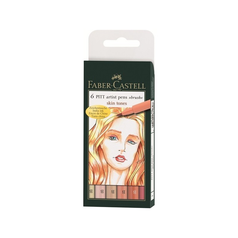 Pochette 6 feutres pinceaux Pitt - Portrait Pochette 6 feutres pinceaux Pitt - Portrait