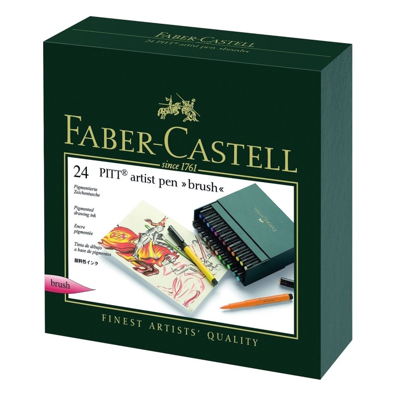 Studio box artist pen de 24 feutres PITT Artist de Faber-Castell