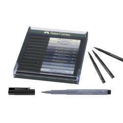Set de 12 feutres Artist pen PITT, nuance de grist de Faber-Castell