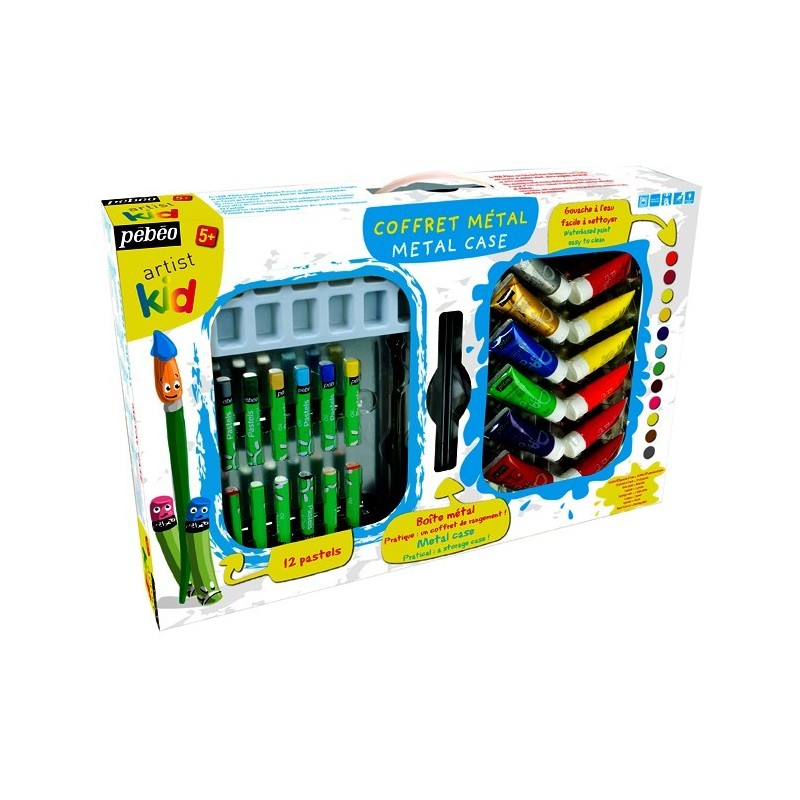 Coffret métal de peinture et pastel Primacolor - Artist Kid - Pébéo
