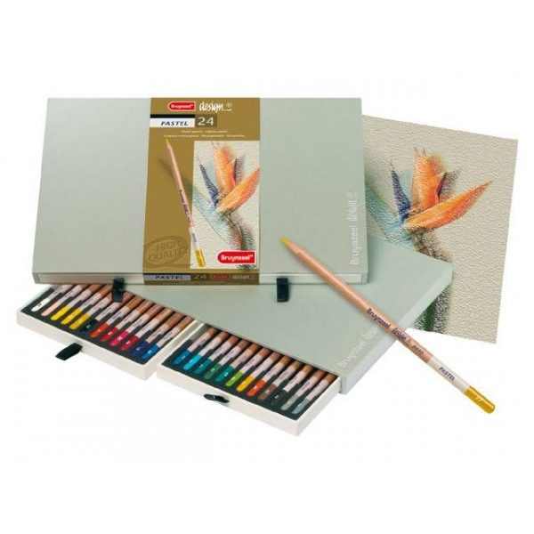 Coffret 24 crayons pastels - Bruynzeel
