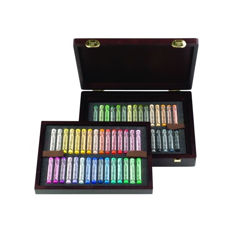 Coffret bois 60 pastels secs Rembrandt
