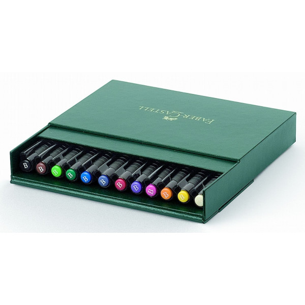 Studio box artist pen de 12 feutres PITT Artist de Faber-Castell