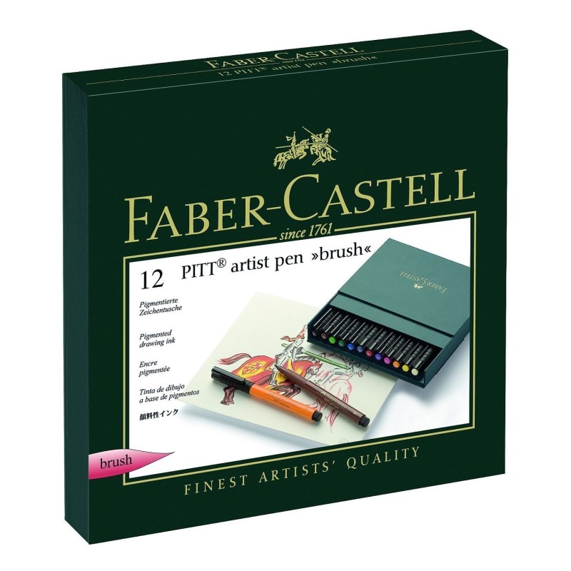 Studio box artist pen de 12 feutres PITT Artist de Faber-Castell