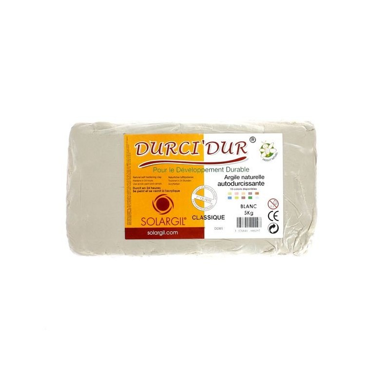 Argile Durci'Dur auto-durcissant (sans cuisson) de Solargil