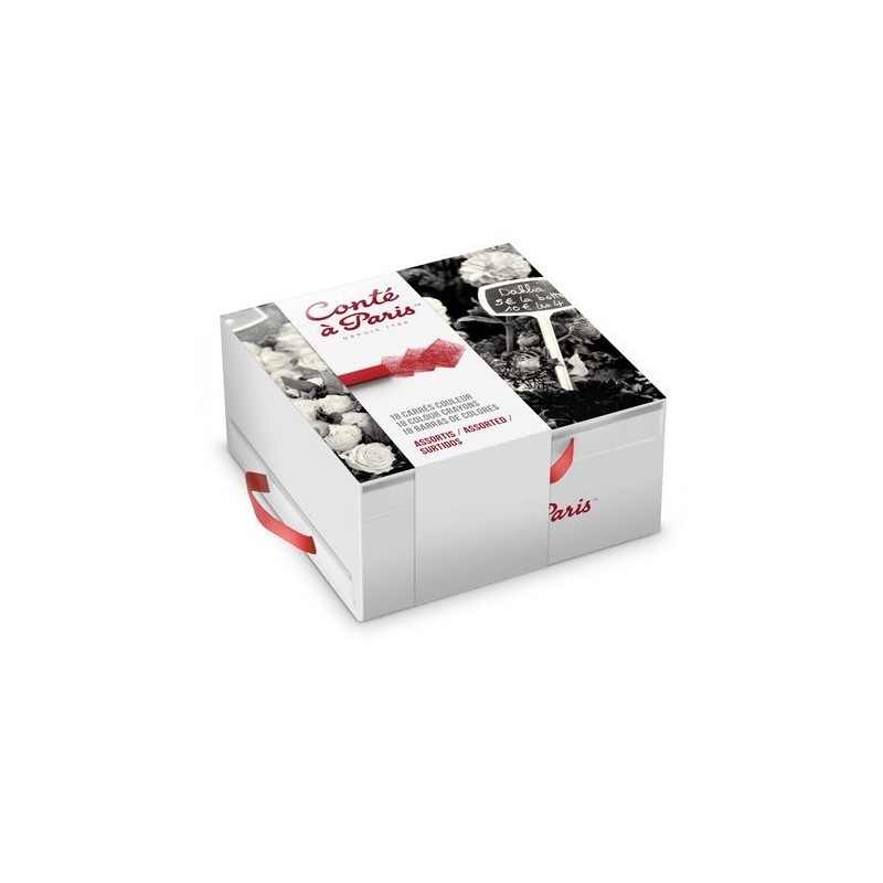 Coffret de 18 carrés Conté de couleur 