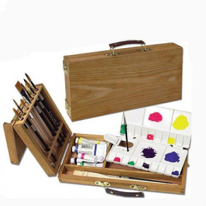 Boîte Turner en bois d'orme + palette plastique