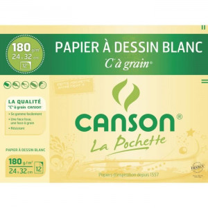 Pochette papier - C à grain - 180gr/m² - Canson