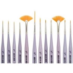 Set de 12 pinceaux miniatures travaux minutieux