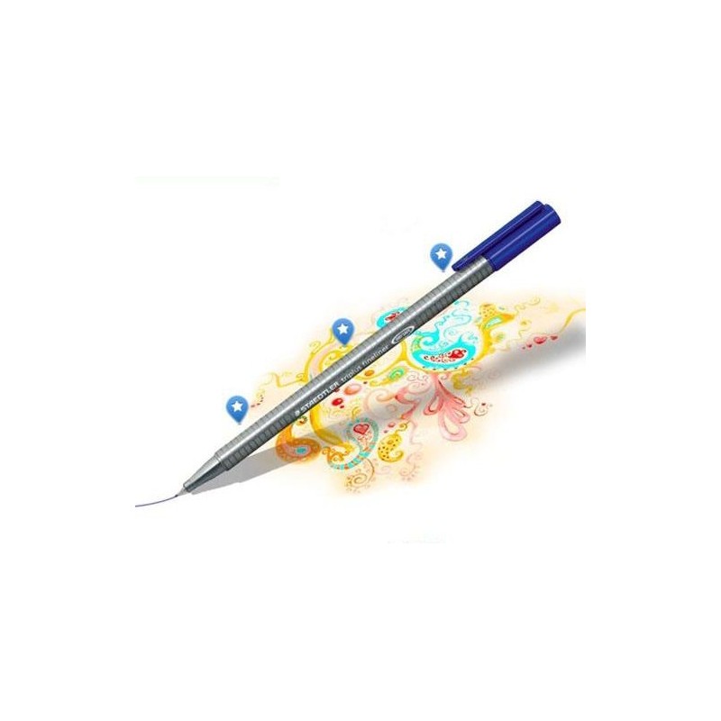 Set de 20 feutres d'écriture et de dessin Triplus Fineliner + trousse de Staedtler