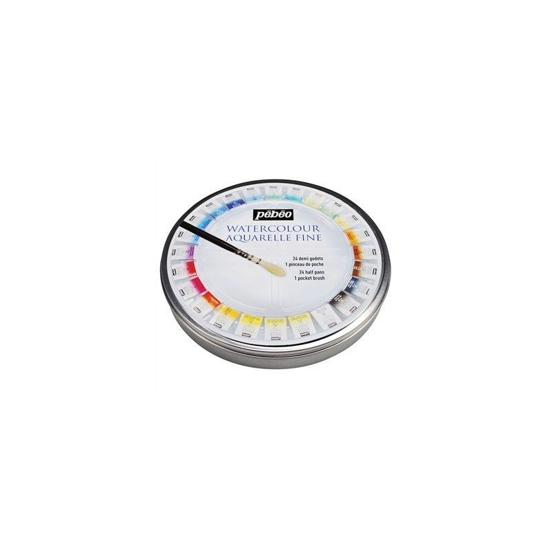 Boite ronde en métal Aquarelle