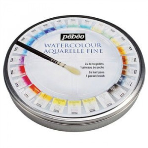 Boite ronde en métal Aquarelle - Pébéo