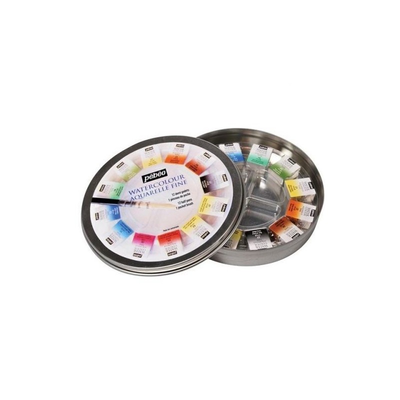Boite ronde en métal Aquarelle