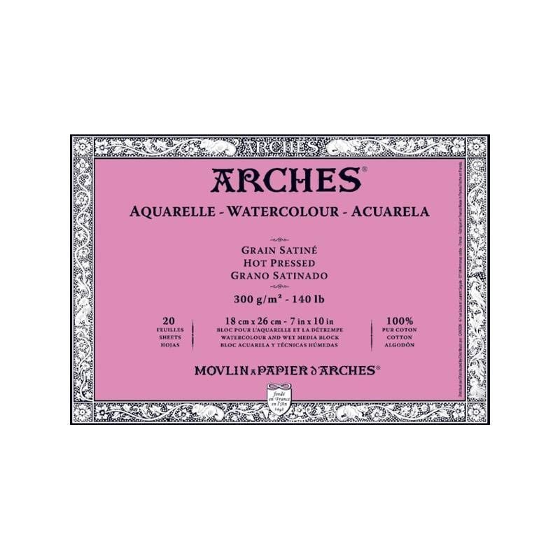 Bloc de feuilles Arches satiné pour aquarelle