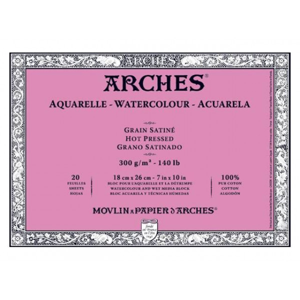 BLOC DE PAPIER AQUARELLE ARCHES GRAIN SATINÉ