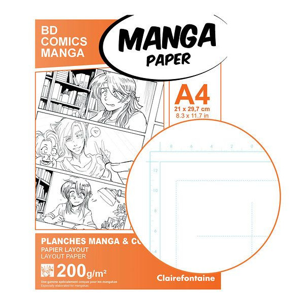 Planches Manga & BD avec repères - 200gr/m² - Clairefontaine