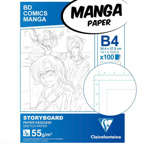 Papiers esquisse Manga, comics et BD avec repères et grille - Creastore