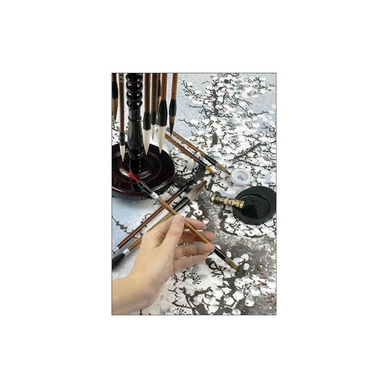 Coffret 18 pinceaux chinois Panda + tourniquet de rangement