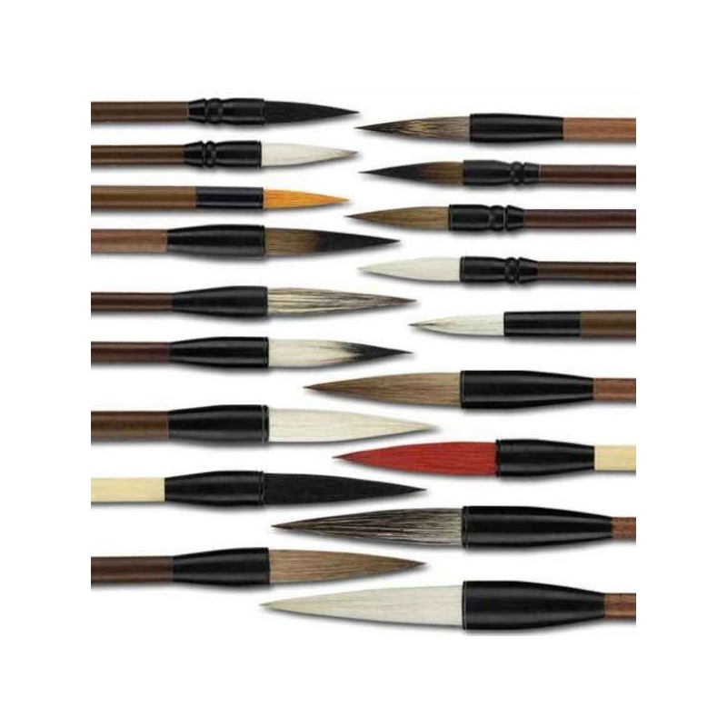 Coffret 18 pinceaux chinois Panda + tourniquet de rangement
