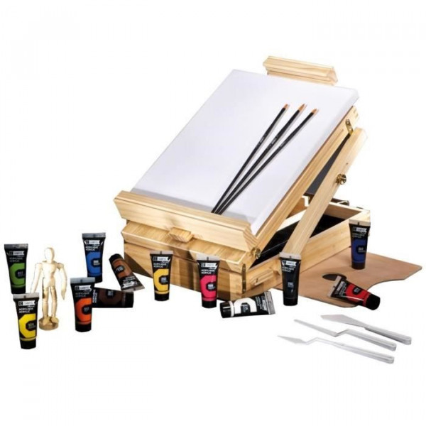 Coffret Peinture Acrylique Kit Peinture Acrylique Chevalet