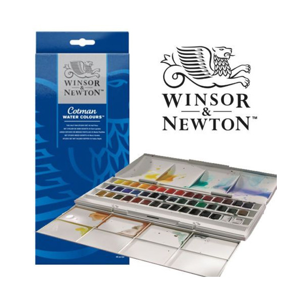 Boîte aquarelle Cotman de 45 demi-godets - Winsor & Newton