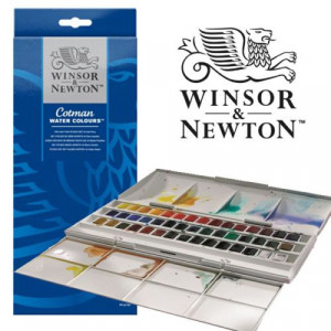 Boîte aquarelle Cotman de 45 demi-godets - Winsor & Newton