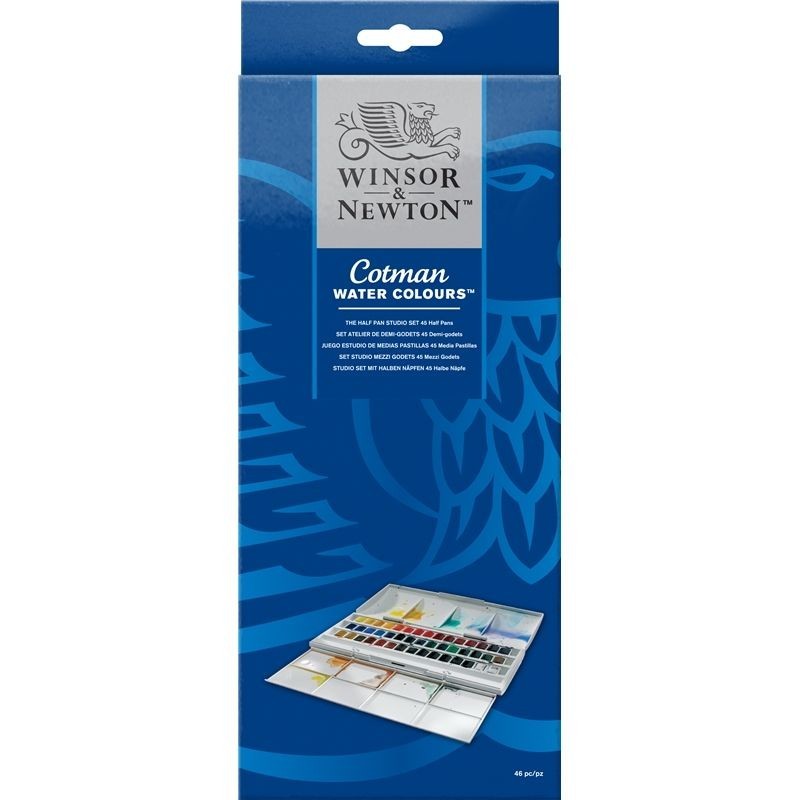 Boîte aquarelle 45 demi-godets Studio Cotman de Winsor & Newton