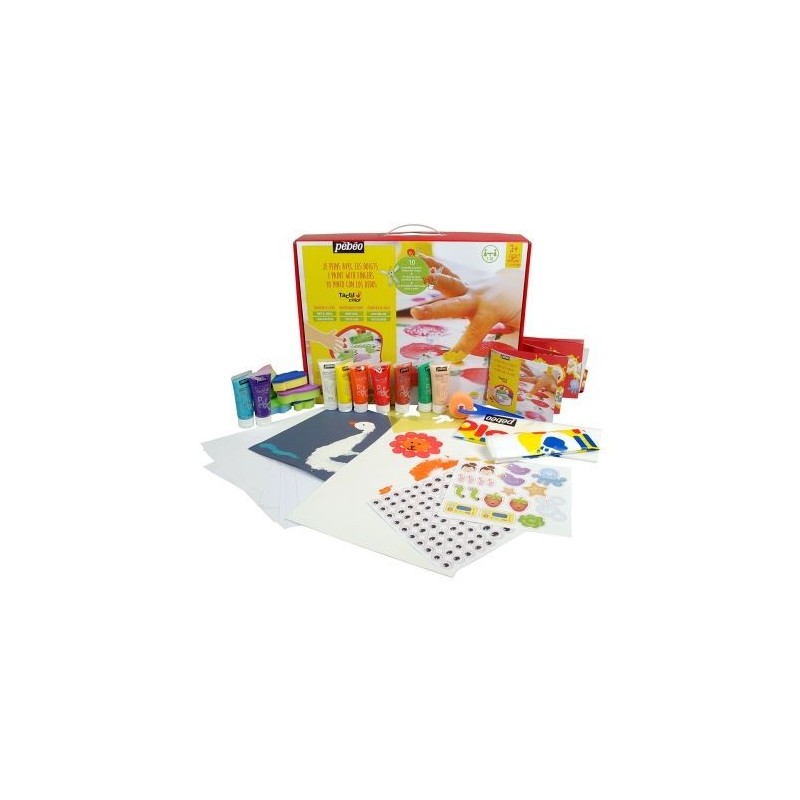 Coffret atelier Tactilcolor avec peinture, stickers et pochoirs - Pébéo